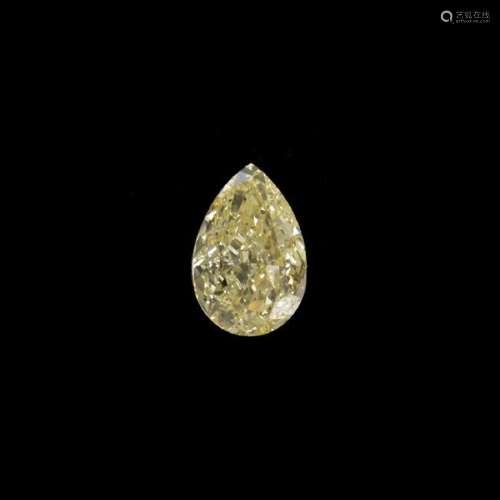 GIA 8.02ct Pear Shape Fancy Yellow Diamond