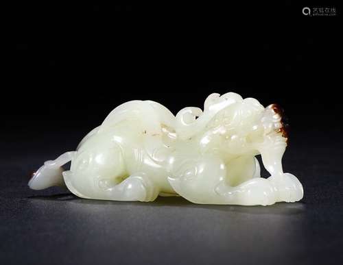 HETIAN JADE QI LIN SONG ZI ORNAMANT