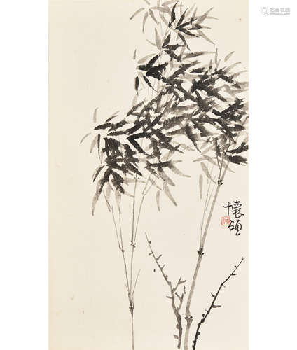 何懷碩 B.1941 墨竹圖 水墨紙本 鏡框