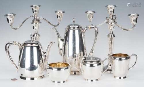 5-pc. Reed & Barton Sterling Tea Set & Pr. Gorham