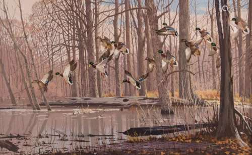 Lee LeBlanc O/C, Landscape w/ Mallards