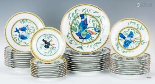 Hermes Paris Toucans Pattern Porcelain Dinnerware Set,