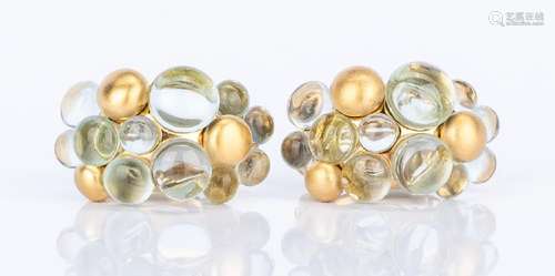 Lalaounis Bead Gold Ball Hoop Earrings