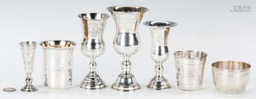 7 goblets and cups incl. Russian Kiddush