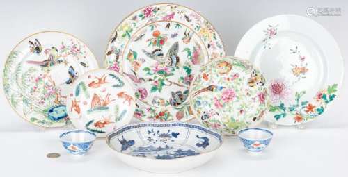 8 Chinese Porcelain items incl. wine cups