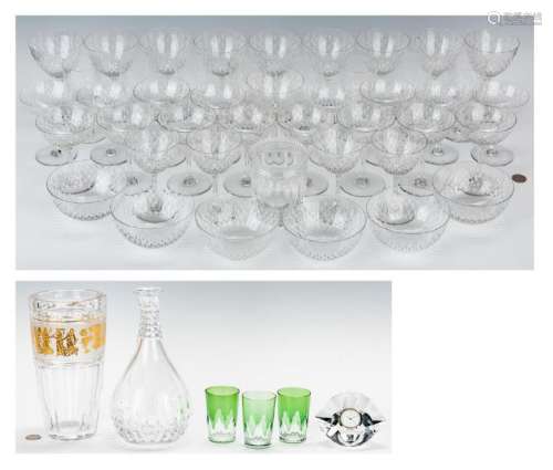 51 Crystal & Glass Items, incl. Baccarat, Val St.