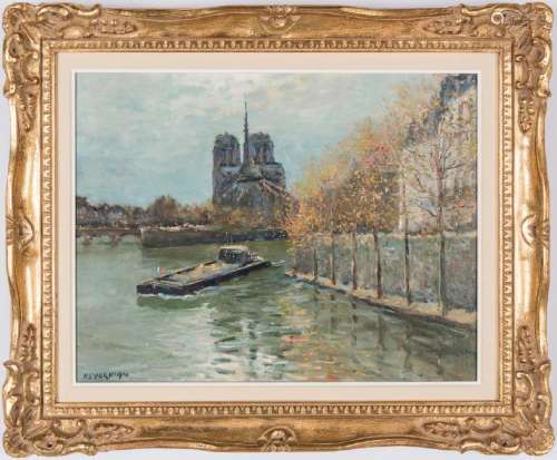 Jean Kevorkian O/C, Paris Canal with Notre Dame