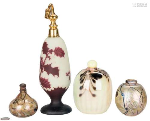 4 Art Glass Perfume Bottles