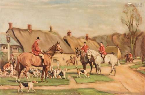 John Sanderson-Wells O/C, English Hunting Scene