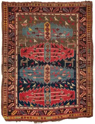 Caucasus Rug, Animal Motifs, 57