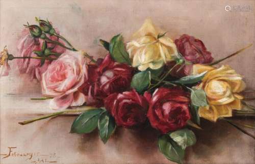 Adelia Armstrong Lutz O/B, Still Life with Roses