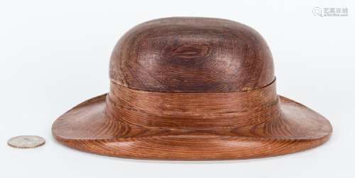 Wood Brown Derby Hat Cigarette Box