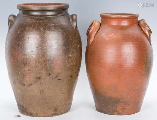 2 East TN Stoneware Pottery Jars, 1 exhibited