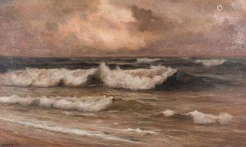 William Halsey O/C, Crashing Waves Seascape