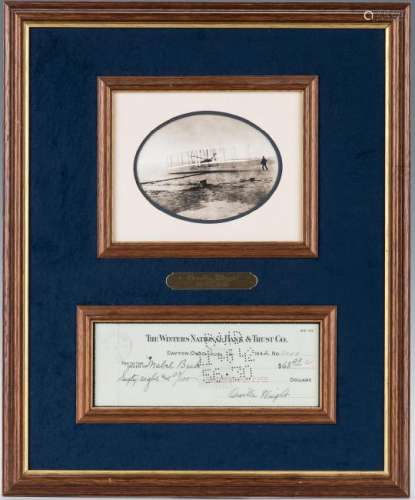 Orville Wright Signed Check & Photograph