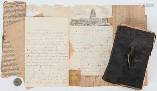 Civil War Archive incl. Soldier Diary, Ewell Signature