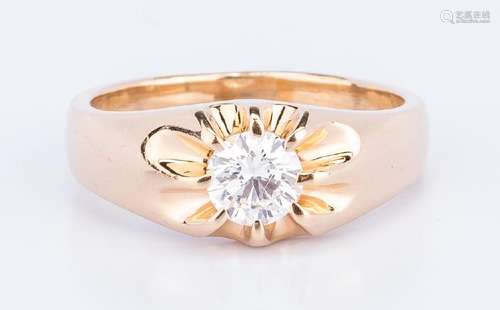 14K Gents One carat Diamond Ring