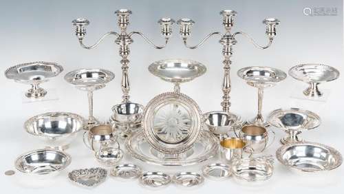 25 pcs. Sterling Holloware incl. Candlesticks, Dishes