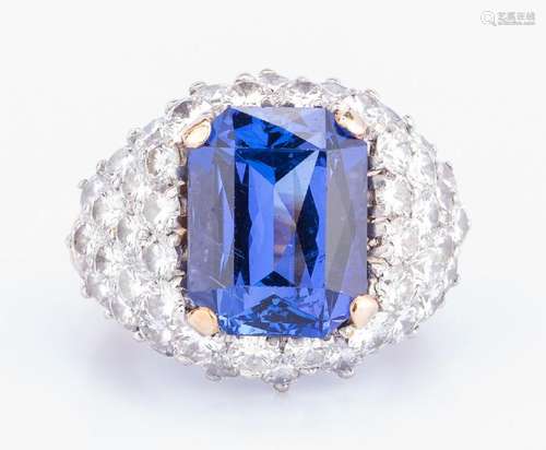 18k Tanzanite Diamond Dinner Ring