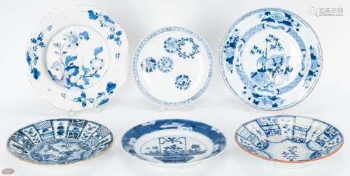 6 items Blue and White Porcelain- Asian and Delft