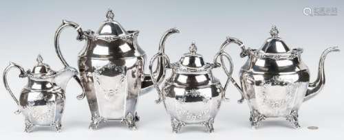 4 Pc. Coin Silver Tea Service, TN Retailed