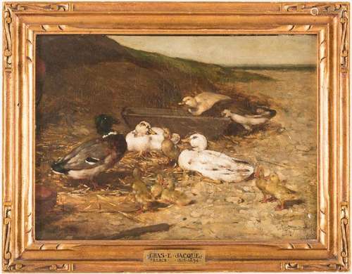 Charles E. Jacque O/C, Ducks on a Seashore