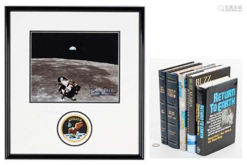 6 Buzz Aldrin Signed Items, incl. Photo & Books