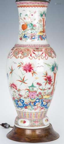 Chinese Famille Rose Lamp, Precious Objects