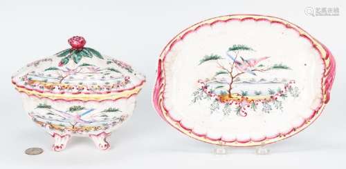 Faience Sauce Tureen and Underplate