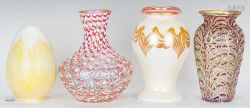 2 pcs. Durand Art Glass, 2 Moorish Crackle Vases