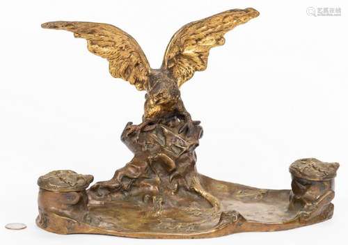 A. Marionnet Bronze Eagle Inkwell