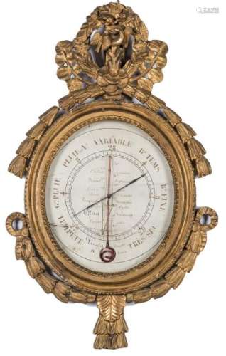 18th French Gilt Wall Barometer