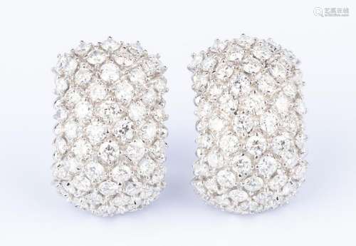 18K Craig Drake Diamond Earrings. 8.67 ct t.w.