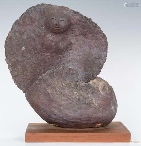 Olen Bryant Purple Shell and Figure Sculpture