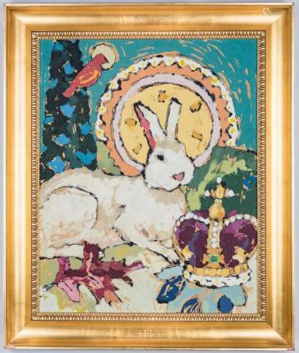 Anna Jaap, Rabbit and Crown Painting