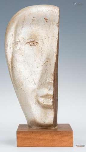 Olen Bryant Carved Wood Face Sculpture