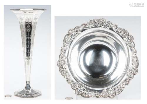 Tiffany Sterling Silver Bowl and Trumpet Vase