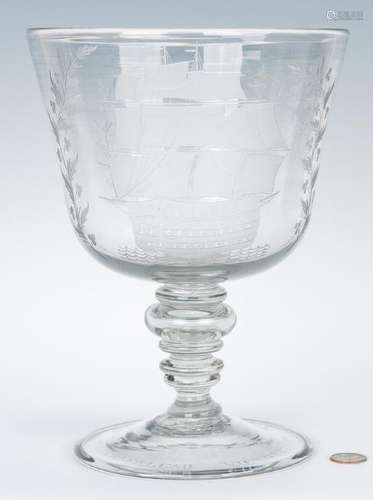 Lord Nelson Commemorative Blown Glass Compote