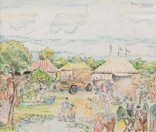 Reynolds Beal, Impressionist Circus Drawing