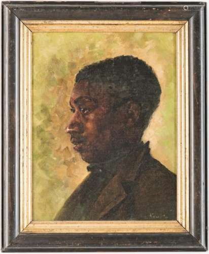 Signed O/C Portrait of African American Youth