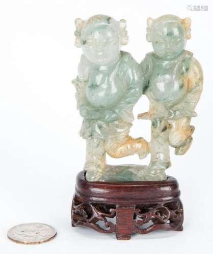 Jade Carving of Happy Twins