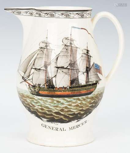 Historical Staffordshire Liverpool Jug, General Mercer