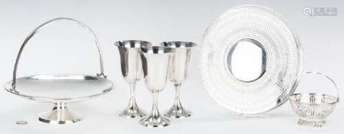 6 Sterling Silver Items, incl. Hammered Compote