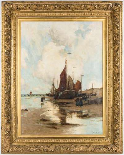 John Noble Barlow Coastal Landscape Oil on Canvas
