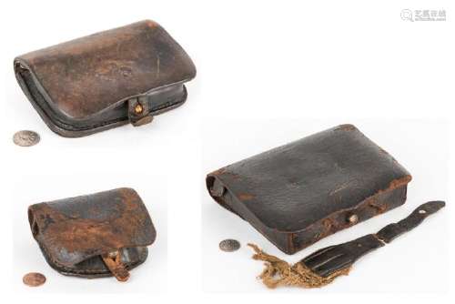 2 Confederate Cartridge Boxes, 1 Cap Box