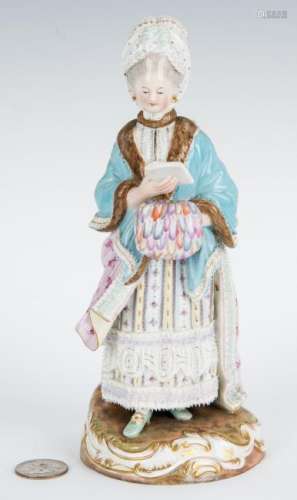 German Meissen Porcelain Figure of a Lady