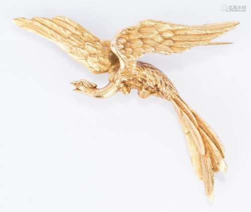 14K Flying Phoenix Pin