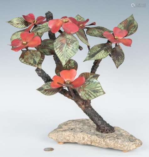 John Steck Bronze Floral Sculpture