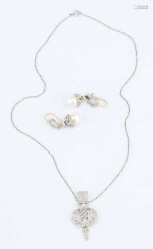 Vintage Diamond Necklace and Earrings