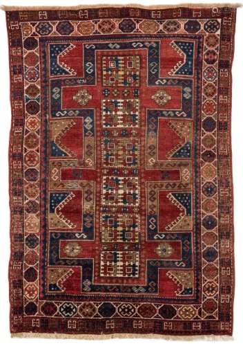 Antique Caucasian Kazak Rug, 7' x 4'8